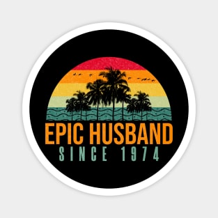 Funny 50th anniversary gift for husband: Epic Husband since 1974 Magnet